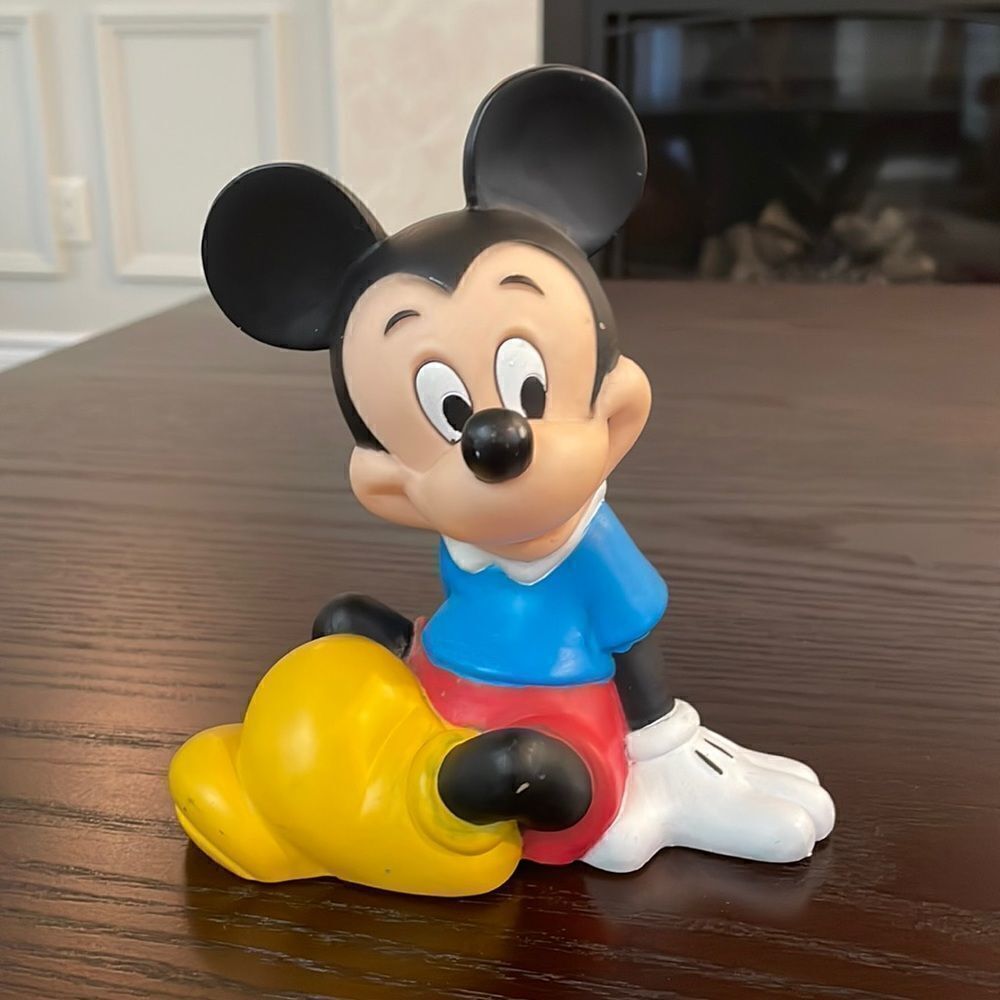 Mickey Mouse Coin Bank, Vintage Mickey Piggy Bank, Walt Disney Plastic Coin Bank - Picture 1 of 5
